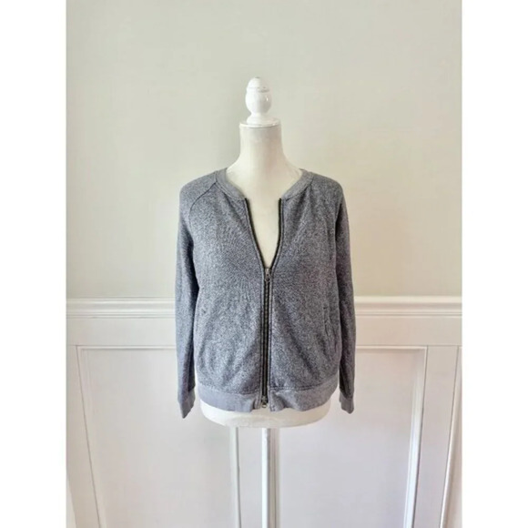 J. Jill Gray Zip Front Cardigan Sweatshirt XSP - Picture 1 of 4